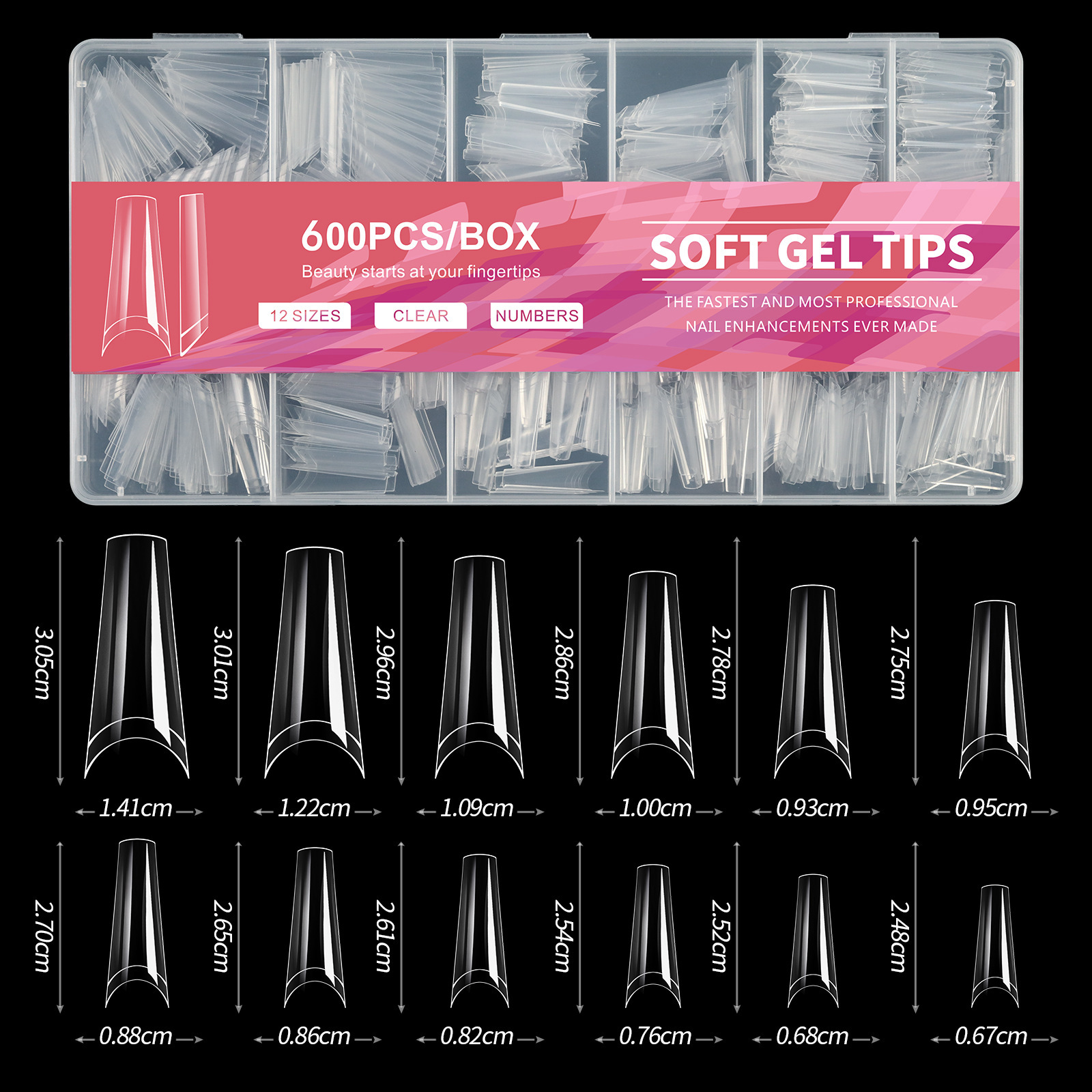 600 pcs seamless nail tips 07-pmma