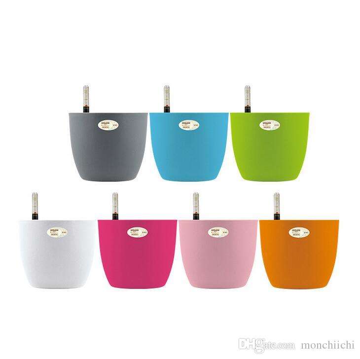 五色水位计自动浇水智能塑料花盆田园耐腐蚀花卉花盆| Alibaba.com