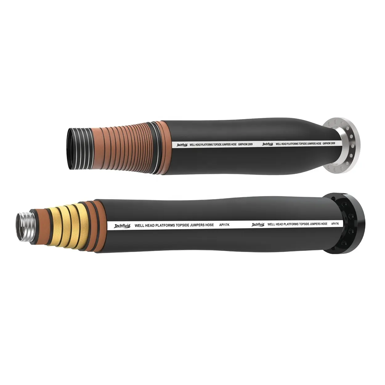 Plates-formes de tête de puits à haute pression tuyau de cavalier supérieur tuyau de cavalier flexible entre WHP et FPSO tuyau de cavalier flexible supérieur