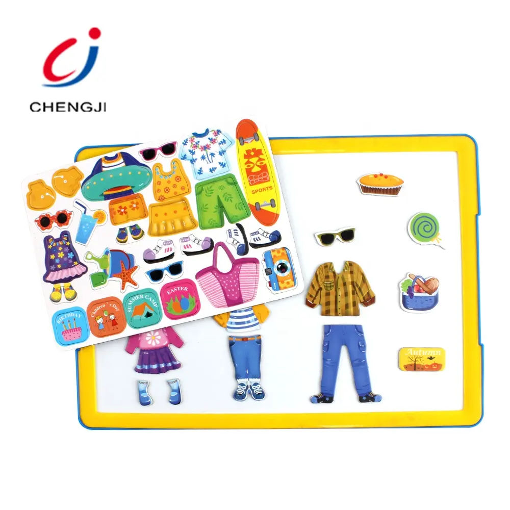 Poupée magnétique éducative pour enfants, peinture 2 en 1, puzzle magnétique, écriture, planche à dessin, jouet pour enfants