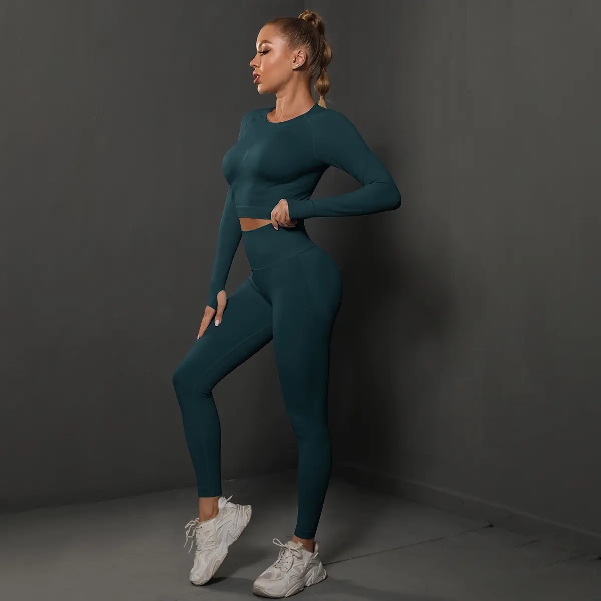 Fornecimento Personalizado Respirável Scrunch Sports Bra Leggings Conjuntos Workout yoga sportswear conjunto modelo mulheres pro compressão