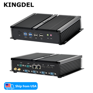 متوفر في المخزون في الولايات المتحدة بدون مروحة صناعية ، i7 وحدة معالجة مركزية 8 جيجابايت رام ، ذاكرة عشوائية SSD ، تدعم 6 منافذ xCOM و 2x RJ45 ، 8x USB ، شاشة مزدوجة HD + HD - Product Image 1