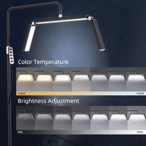 HD-M9X LED ครึ่งดวงจันทร์สีดําสีขาวสีชมพูชั้นมืออาชีพครึ่งดวงจันทร์พร้อมคลิปโทรศัพท์สําหรับขนตาโคมไฟ - Product Image 2
