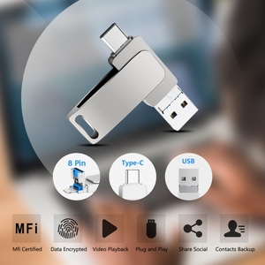 แฟลชไดรฟ์ U-Disk แบบหมุนได้ทำจากโลหะขนาด64GB 3.0 USB C Type C ของขวัญแบบ pormo - Product Image 4