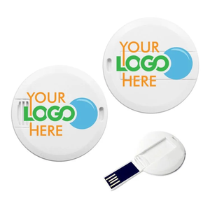 Gitra商务圆卡USB记忆棒32GB信用卡USB 2.0闪存驱动器，带彩色徽标UV打印