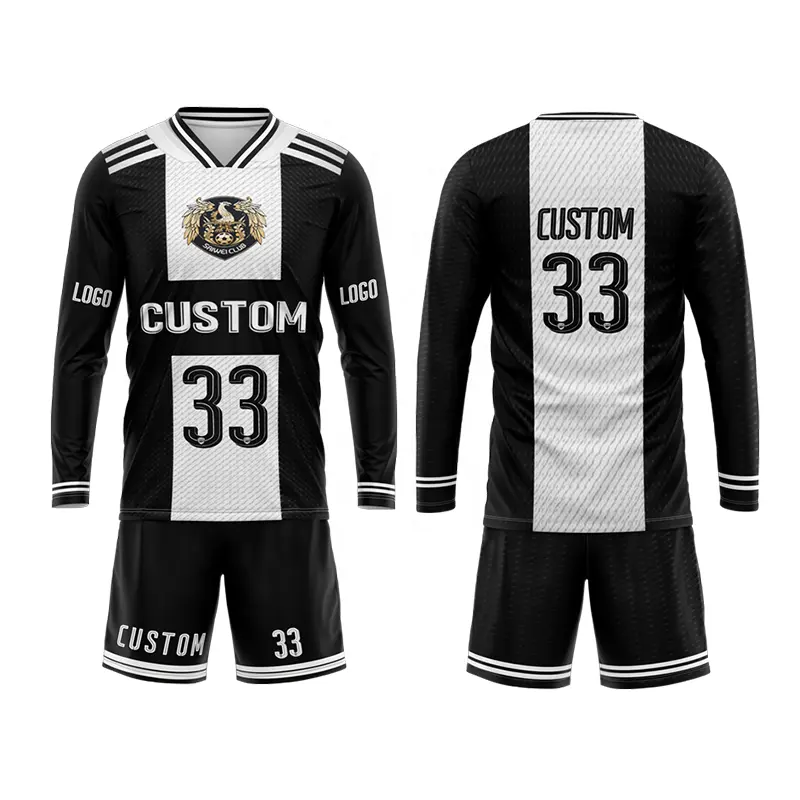 All Club 100% Polyester Soccer Football Jerseys Compression Top Long Sleeve Soccer Training Jersey