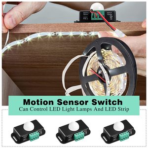 Esann DC 12V 24V PIR-8 человеческого тела датчик движения выключатель с таймером для гибкие светодиодные полосы света