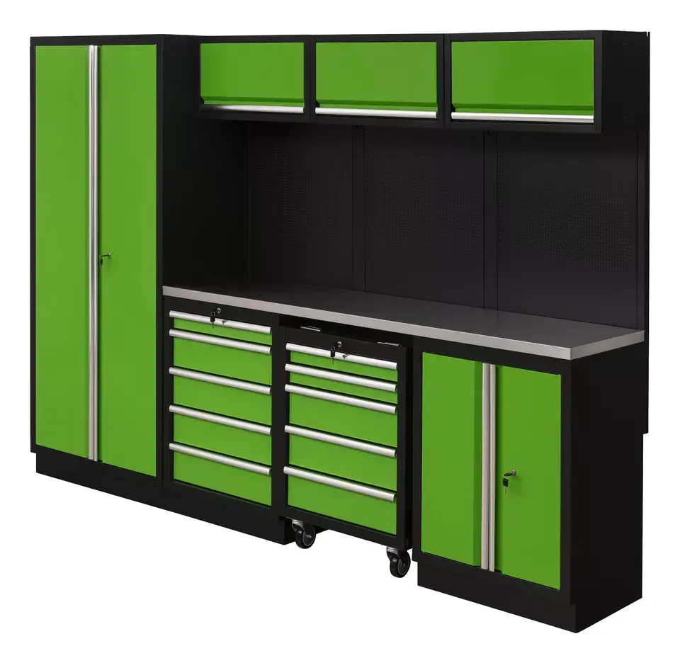 Barato JZD Garagem Ferramenta Gabinete Metal Steel Workshop Workstation Gaveta Trabalho Banco com Ferramentas