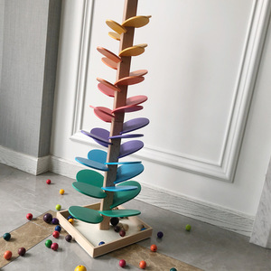 Nuovo arrivo creativo legno canto albero di marmo corsa arcobaleno suono albero di apprendimento educativo in legno giocattolo per bambini - Product Image 2