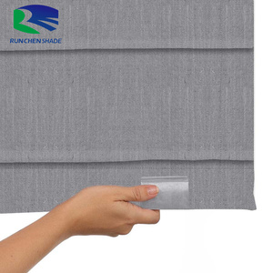 Smart Shade Curtain Motorized Remote Control Polyester <strong>Soft</strong> Fabric Blackout Roman <strong>Window</strong> Blinds Shades - Product Image 4