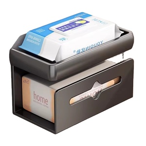 Treo Tường Đôi Phòng Tắm Khăn Giấy Hộp Đấm Miễn Phí Nhà Vệ Sinh Cuộn Mô Lưu Trữ Không Có Mục Tiêu Nhà Vệ Sinh Lưu Trữ Hộp & Thùng - Product Image 2