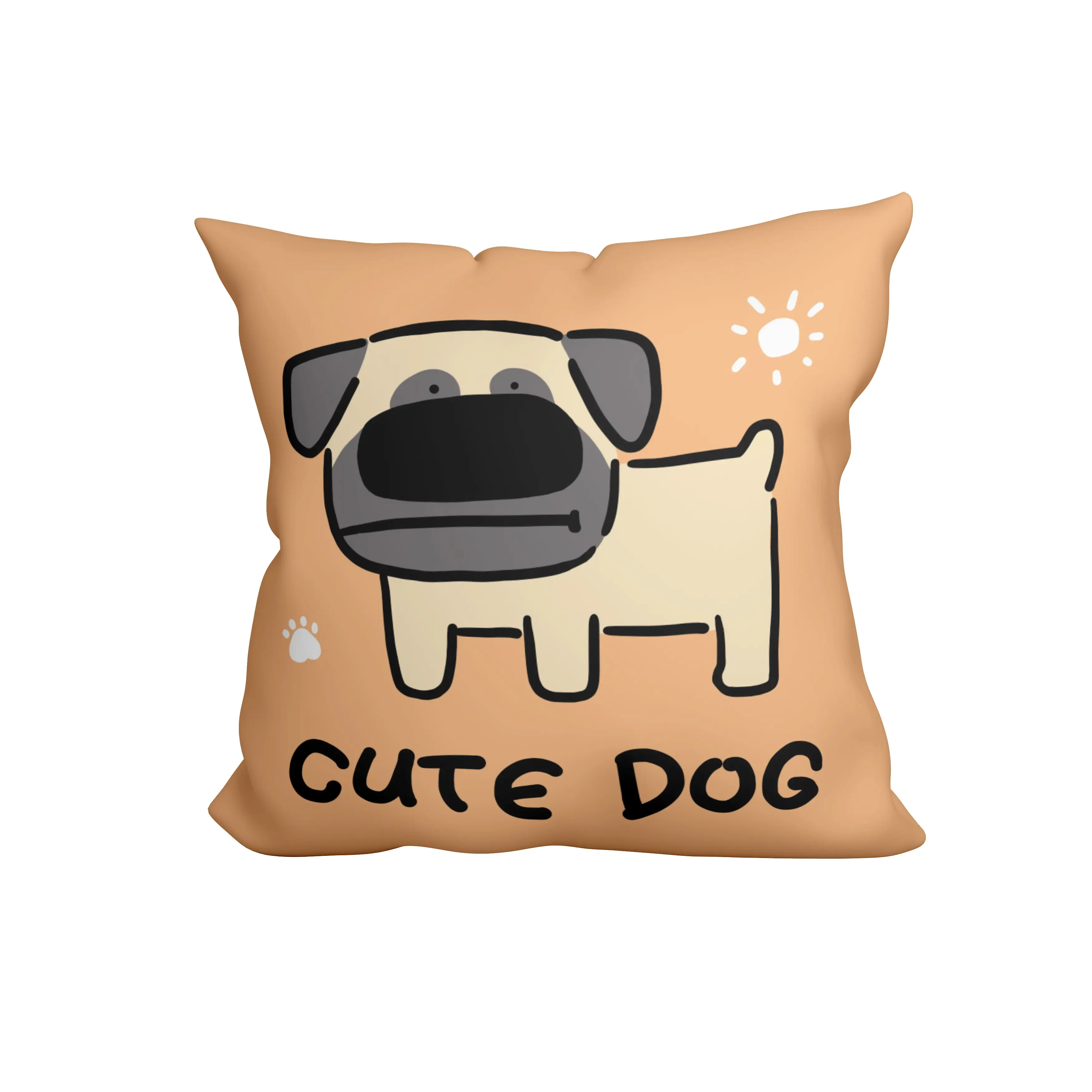 Toptan özel karikatür yastık kılıfı dekoratif sevimli köpek cure serisi basit baskılı yastık kanepe yastığı kapak