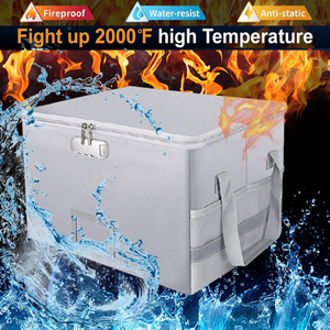 Hộp tập tin với khóa chống cháy tài liệu tổ chức boxoffice tài liệu lưu trữ hộp chống bụi chống thấm nước chống cháy tổ chức - Product Image 2