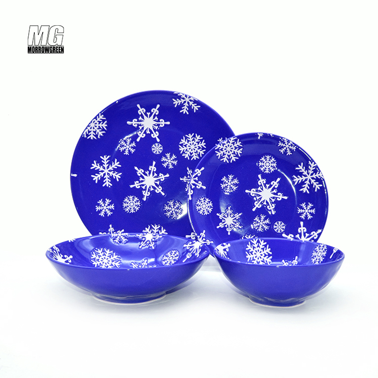 Christmas Stoneware Porcelain dishes Sets New Arrived dishes Sets Classic Style Croctery ceramic dinner plates set of 6