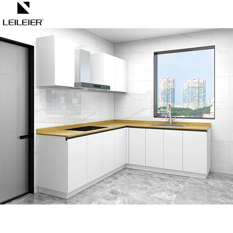 LEILEIER кухонный шкаф из нержавеющей стали, модульный кухонный современный дизайн, кухонный шкаф