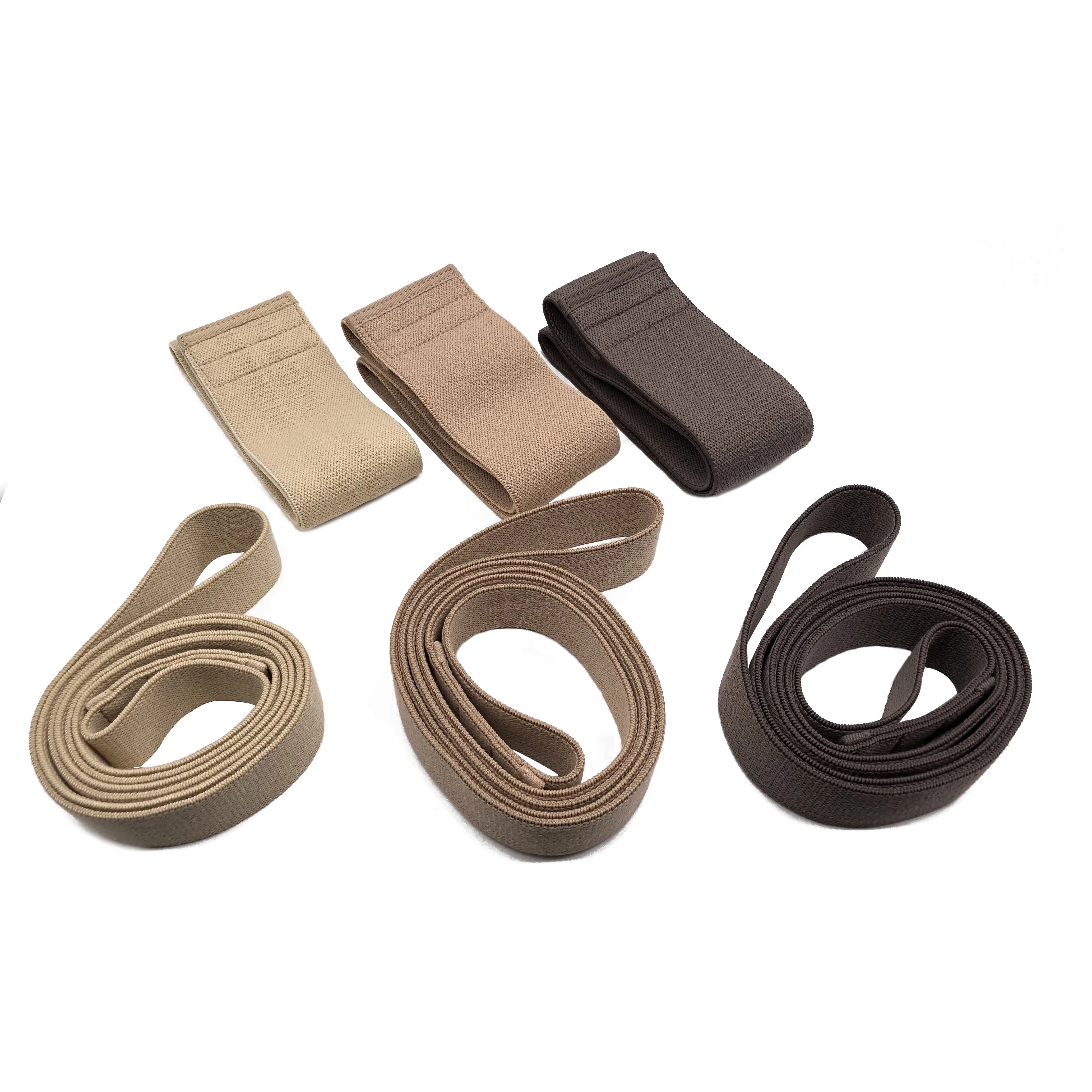 Neueste Sport Nude Fitness Elastic Band Creme Widerstands band Übungen Brown Resistance Band Set