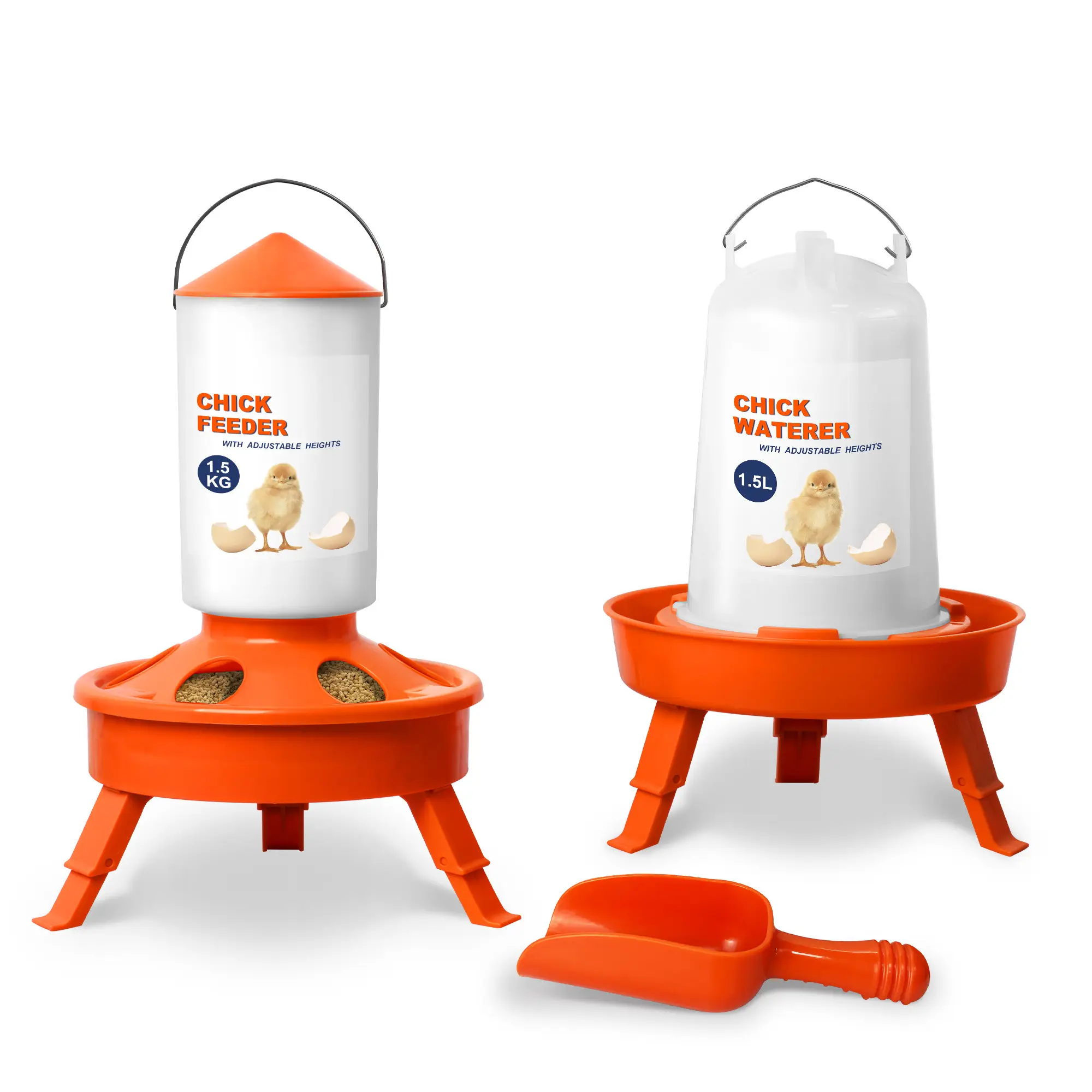Plastic Chick Feeder And Waterer With Legs Plastic Poultry Duck Chicken Drinkers And Feeders