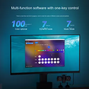 卸売カラフルなRGBスクリーン流れる光コンピュータ雰囲気ランプLEDライトストリップ音声制御付きルーム用 - Product Image 3