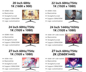 จอ LCD 24 27 32นิ้ว144hz 165 hz 2K 4K คอมพิวเตอร์จอแสดงผล LED สำหรับเล่นเกม - Product Image 6