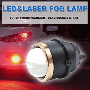 新しい車のフロントフォグライト3色プロジェクターレンズフォグランプアップグレードLEDフォグライトアセンブリforCar Universal 55W - Product Image 2