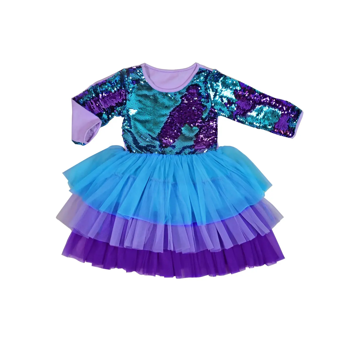 Mardi Gras Twirly 그물 드레스 소녀 파스텔 스팽글 레인보우 플립 투투 드레스