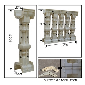 Fabrik verkauf High-End-Form Beton Balkon Veranda Kunststoff Balustrade Formen Guss Zement Handlauf gebogen Baluster wieder verwendbare Formen