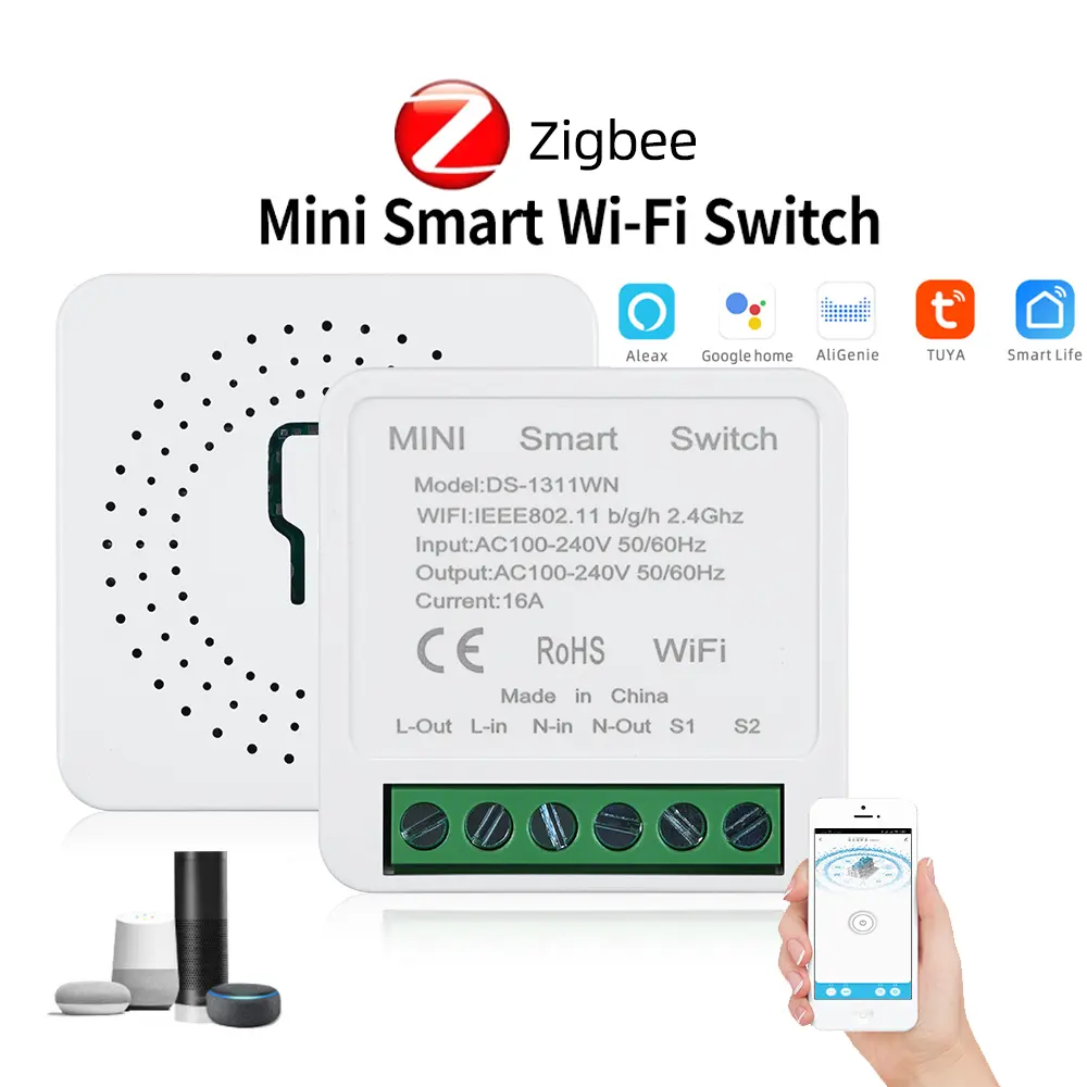 Noff 스마트 스위치 ZIGBEE DIY 지능형 와이파이 무선 원격 제어 범용 aubess 차단기 모듈 미니 스위치