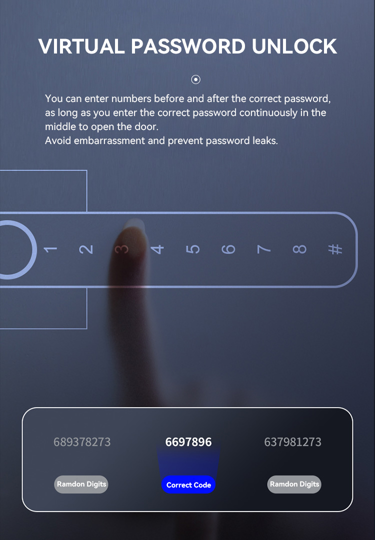 Cheap Fashion Waterproof Digital Biometric Security Fingerprint  Keypad Home Ttlock Phone Door Smart Lock