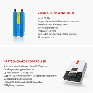 离网2000w 2kw面板发电套件成套太阳能电池板逆变器太阳能系统