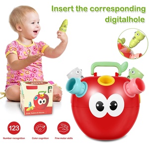 Funny <strong>Apple</strong> Shaped Catch Worms Game Toy - Educational Learning Toy for Toddlers | Simple Number &amp; Color Matching Game - Product Image 2
