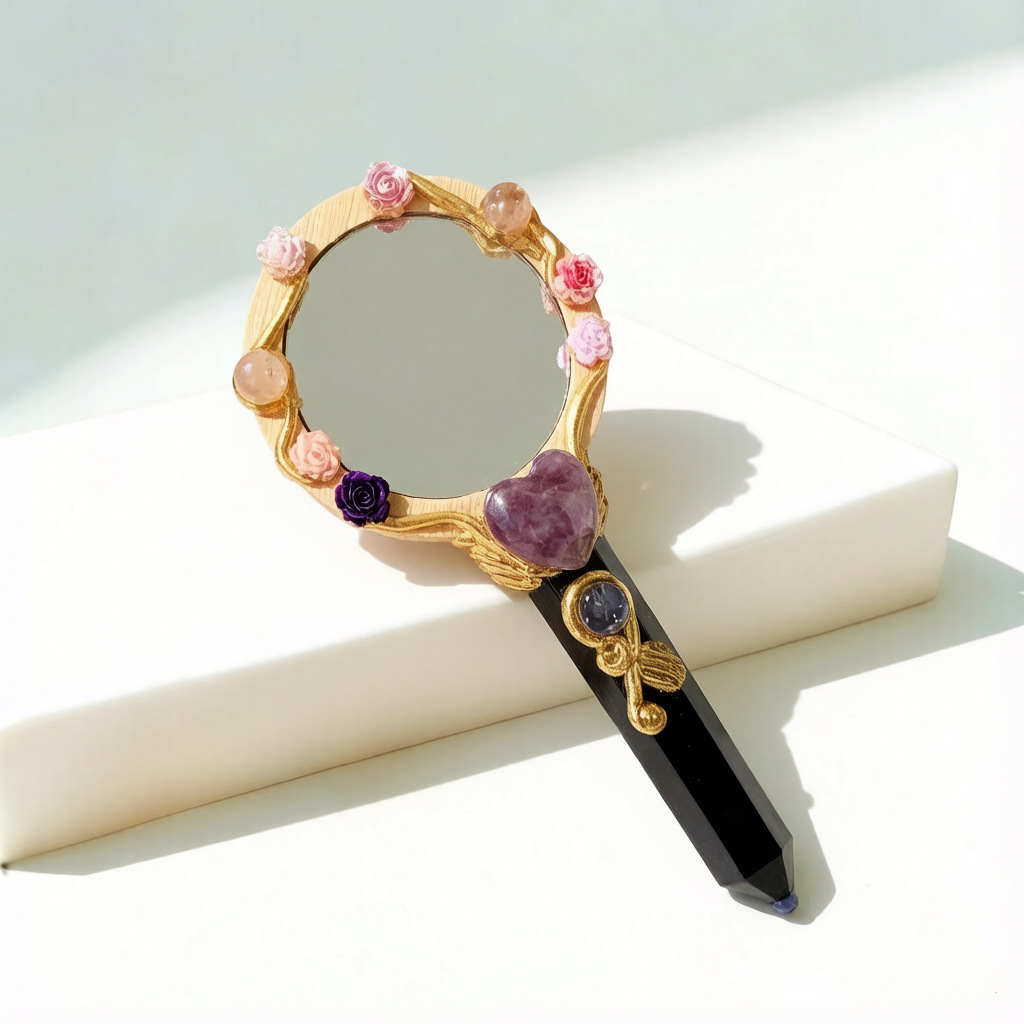 Miroir coeur améthyste-155x7 cm