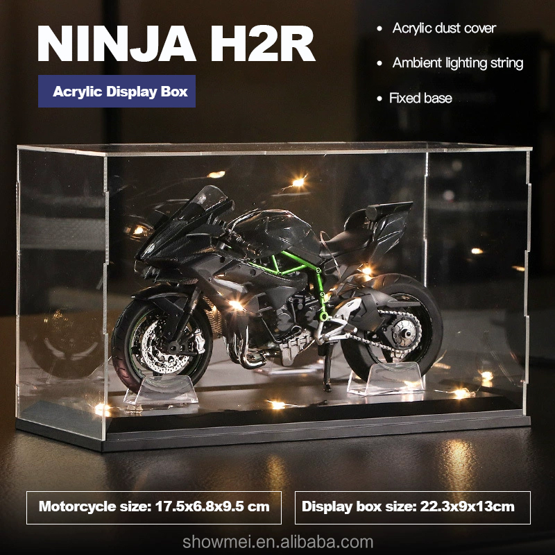 Kawasaki NNJA-H2R - Nero + Acrilico + Illuminazione Ambientale + Base