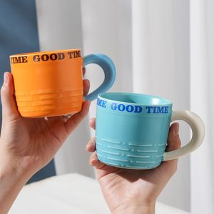 Kişilik yaratıcı renk kontrast kupa basit İngilizce mektup kahvaltı fincan - Product Image 4