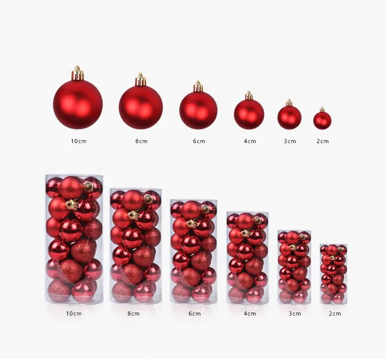 Bolas de plástico decorativas para árbol de Navidad, bolas de 6cm, hechas en china
