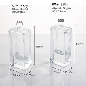 Fragrance Thick Bottom 60ml <strong>2</strong> Oz 80ml Parfum <strong>Perfume</strong> Glass High Rectangle Bottle With Pressurized Atomizer - Product Image 6