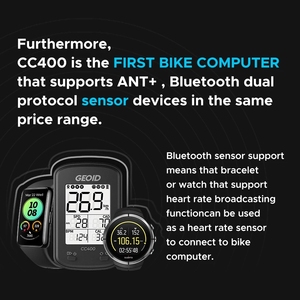 Ordenador para bicicleta con GPS, medidor de velocidad inalámbrico, resistente al agua, para strava, CC400 - Product Image 4