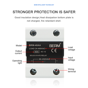 Cao cấp màu đen và trắng đôi bên vỏ sò trạng thái rắn tiếp sức SSR-25AA 40aa 10aa giai đoạn duy nhất tiếp sức SSR - Product Image 3