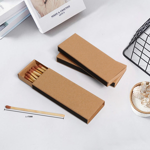 Özel 3 inç emniyetli kibritler kutu 10 cm uzun mum puro etiketleri kişiselleştirilmiş beyaz kağit kutu Logo düz beyaz emniyetli kibritler - Product Image 2