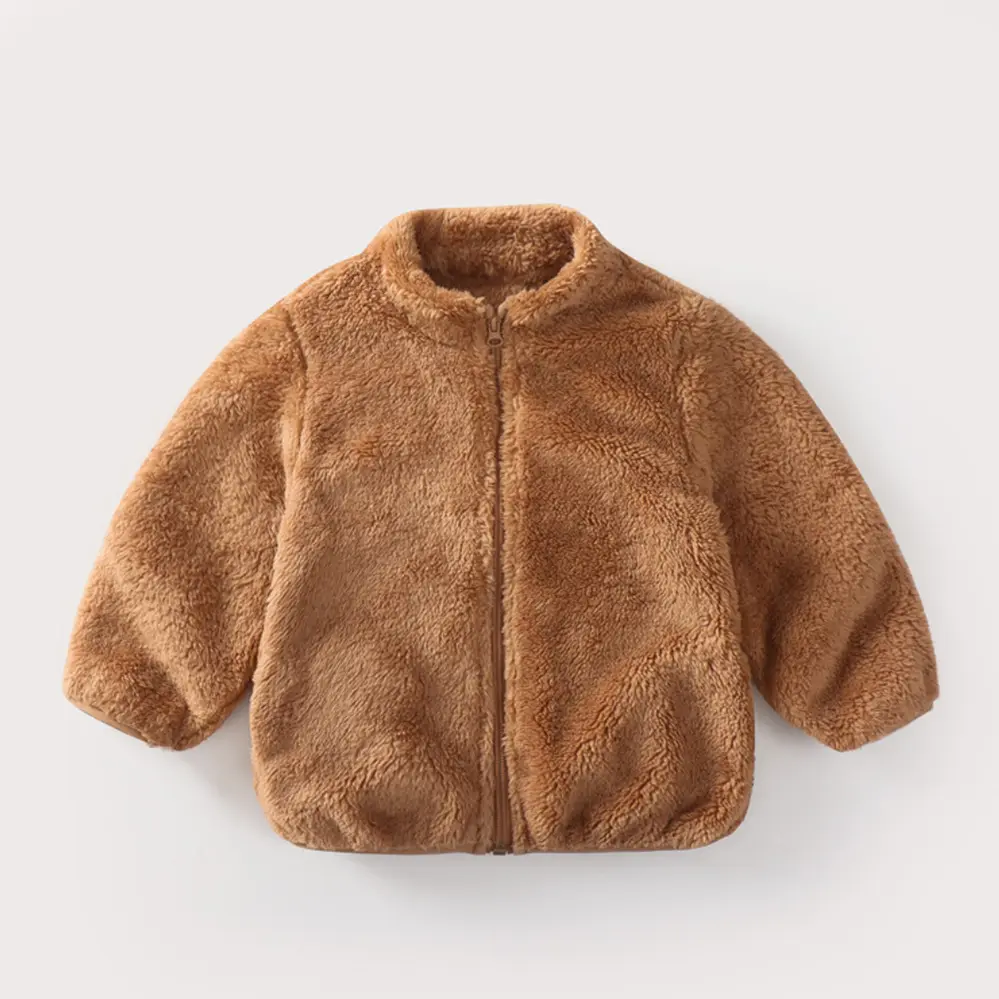 Boutique-ropa de invierno para bebé, abrigo de lana cálido, chaqueta de manga larga, venta al por mayor, 2021