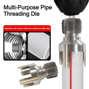 6 Points Pvc Pipe Threader <strong>Kit</strong> Internal and External Thread Fast Thread Tap Pipe Threader Water Pipe Tapping Tool - Product Image 5