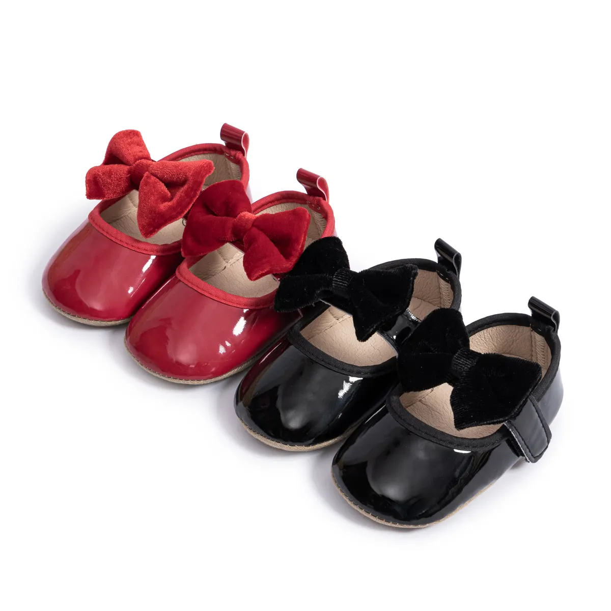 Yeni tasarım bebek prenses elbise ayakkabı ve bebekler için Premium PU ve kaymaz taban ayakkabı ile resmi ayakkabı