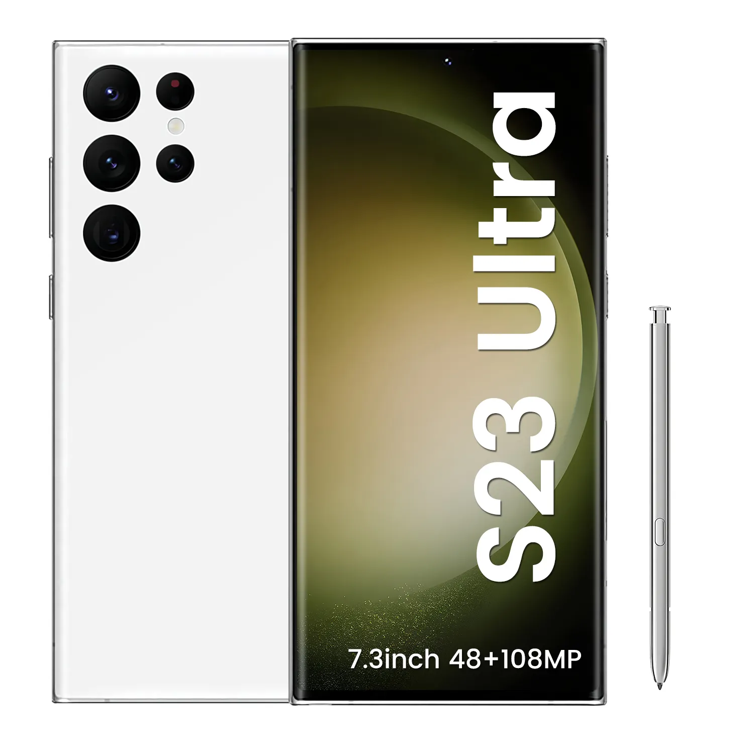 Smartphone2023 новый телефон S23 Ultra 16gb + 1tb 5g 7,2 дюймов Mtk6889 48mp 108mp со встроенным пером Android 12 Smartphonemate60
