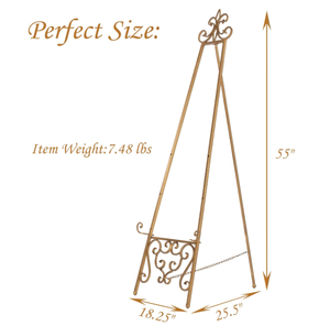 Moderne Custom Metalen Heavy Duty Verstelbare Gratis Installatie Staande Elegante Gouden Poster Opslag <span class=keywords><strong>Display</strong></span> Rack Met Kettingsteun - Product Image 3