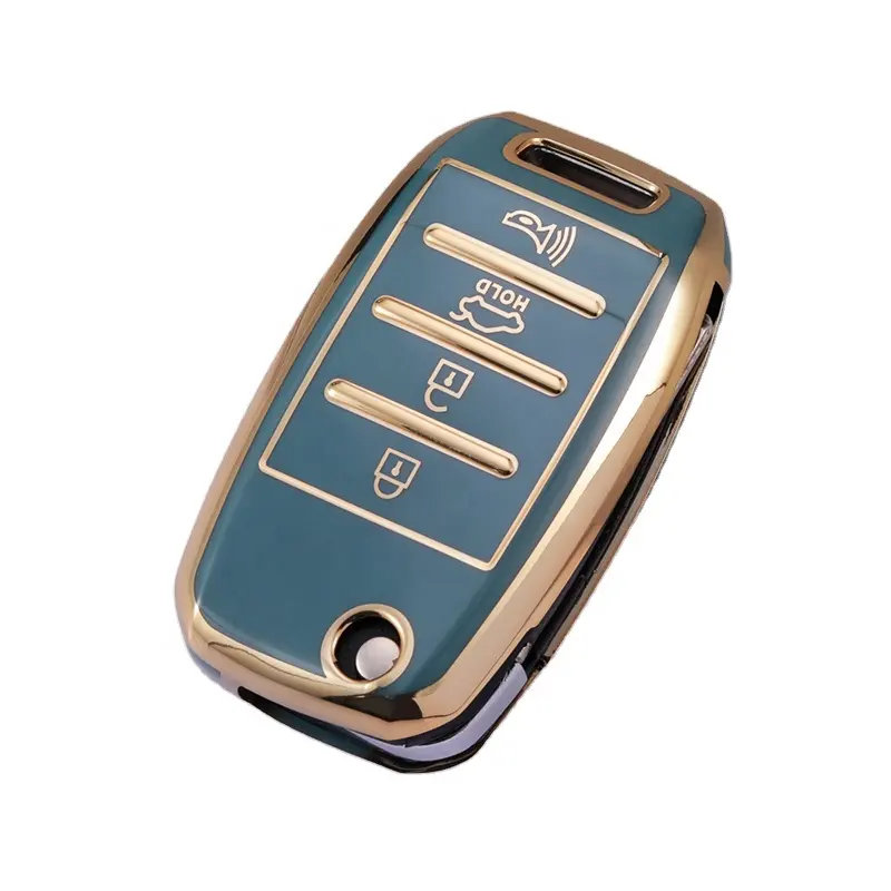 Compatible con Kia Flip 4 Button TPU FOB Key Case Cover Protector Keyless Remote Holder para 2013-2019 Kia Forte Optima Rio