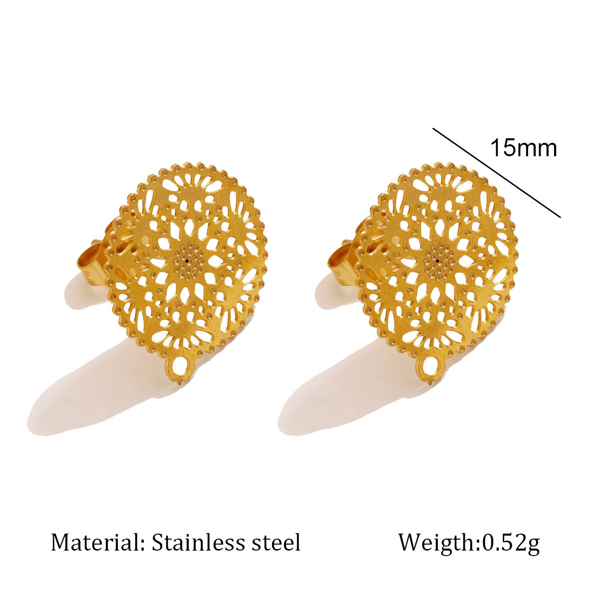 boucles d'oreilles fleur en or 10