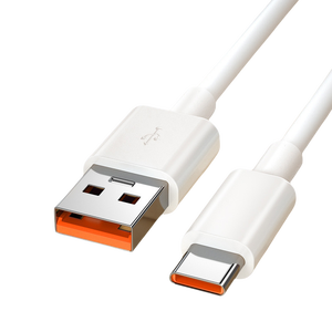 Sıcak satmak beyaz tel USB tip C şarj kablosu cep telefonları için 6A hızlı şarj veri örgü uyumlu kulaklık bilgisayarlar - Product Image 4