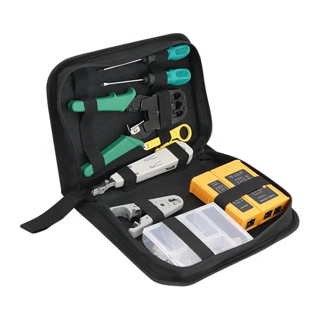 Kit de kits de ferramentas de rede, reparo de alicates elétricos conjunto 10 em 1 rj45 ferramentas de engaste ferramentas de rede