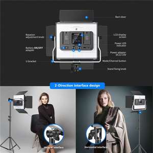 Neewer 2 แพ็ค 530/ 660 PRO RGB ไฟ LED วิดีโอพร้อม APP ควบคุม Softbox Kit, 360 สี, 50W วิดีโอ CRI 97