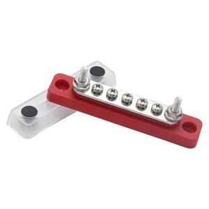 Conector de barra colectora de cobre rojo de 5 vías 100A con tornillo de cubierta-Bloques de terminales fijos para distribución de energía - Product Image 3