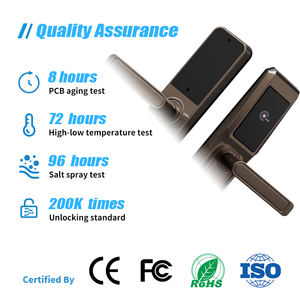 Anahtarsız giriş akıllı kolu kapı kilidi için ahşap alüminyum kapı WiFi ağ fabrika fiyat bulut veri mevcut fabrika fiyat - Product Image 5